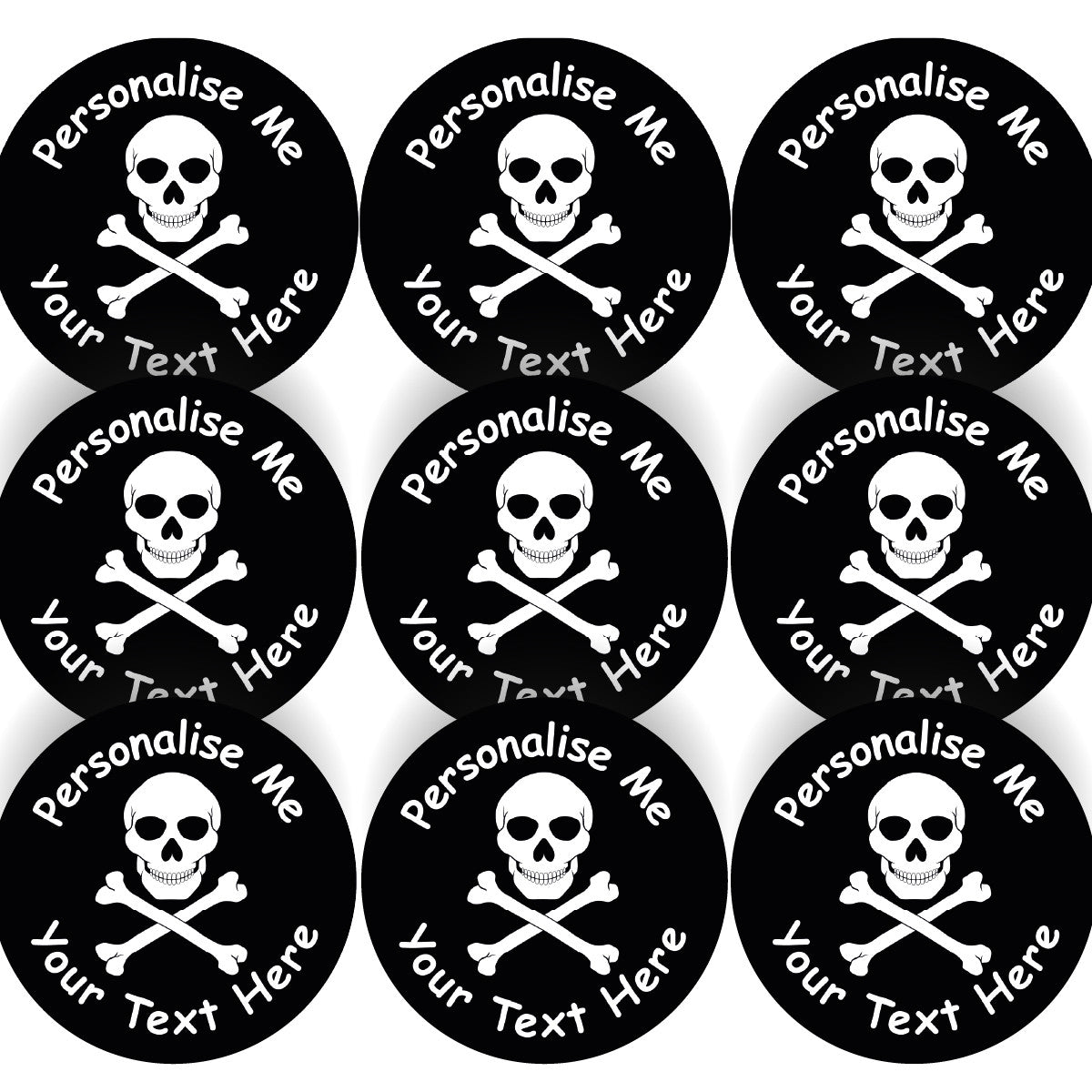 Sticker Stocker - 144 Jolly Roger Pirate Flag Personalised 30mm Reward Stickers for School Teachers