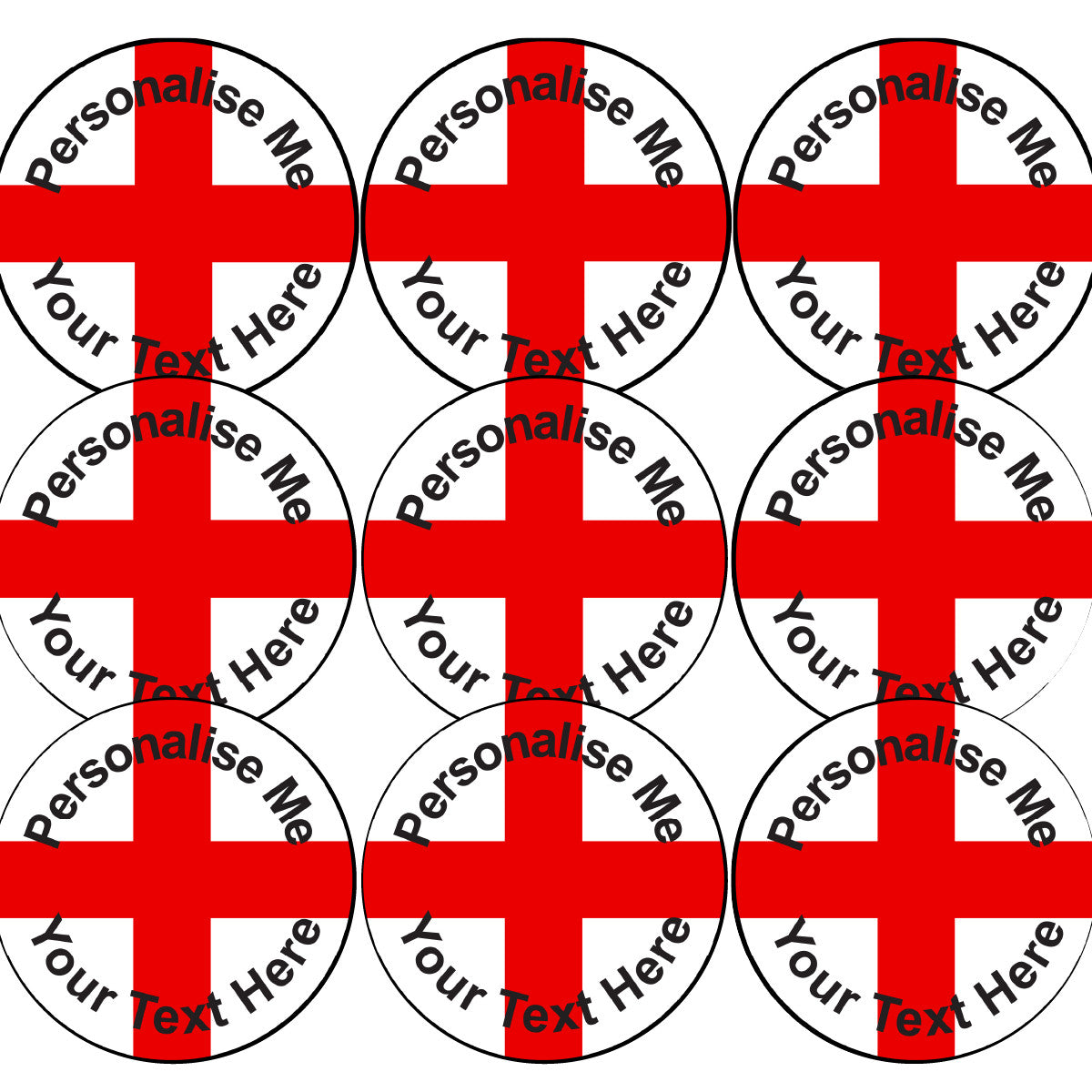 144 Personalised 30mm St George's England Flag Reward Stickers for School Teachers, Parents and Nursery