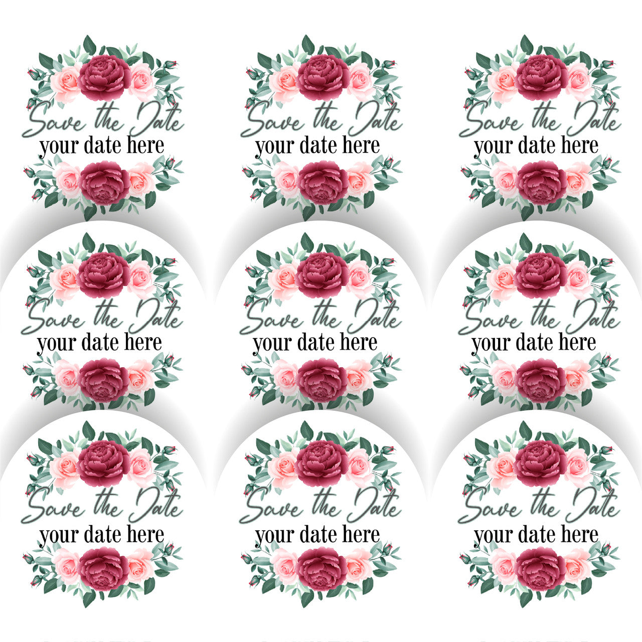144 Save The Date Personalised 30 mm Glossy Stickers Invitation Favours Labels