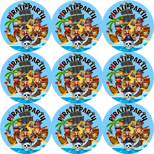 Sticker Stocker - 72 Pirate Party 45mm Stickers Glossy Reward Stickers