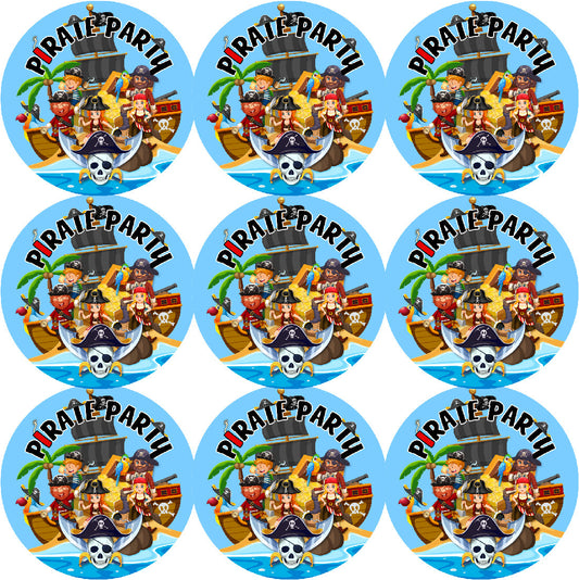 Sticker Stocker - 144 Pirate Party 30mm Stickers Glossy Reward Stickers