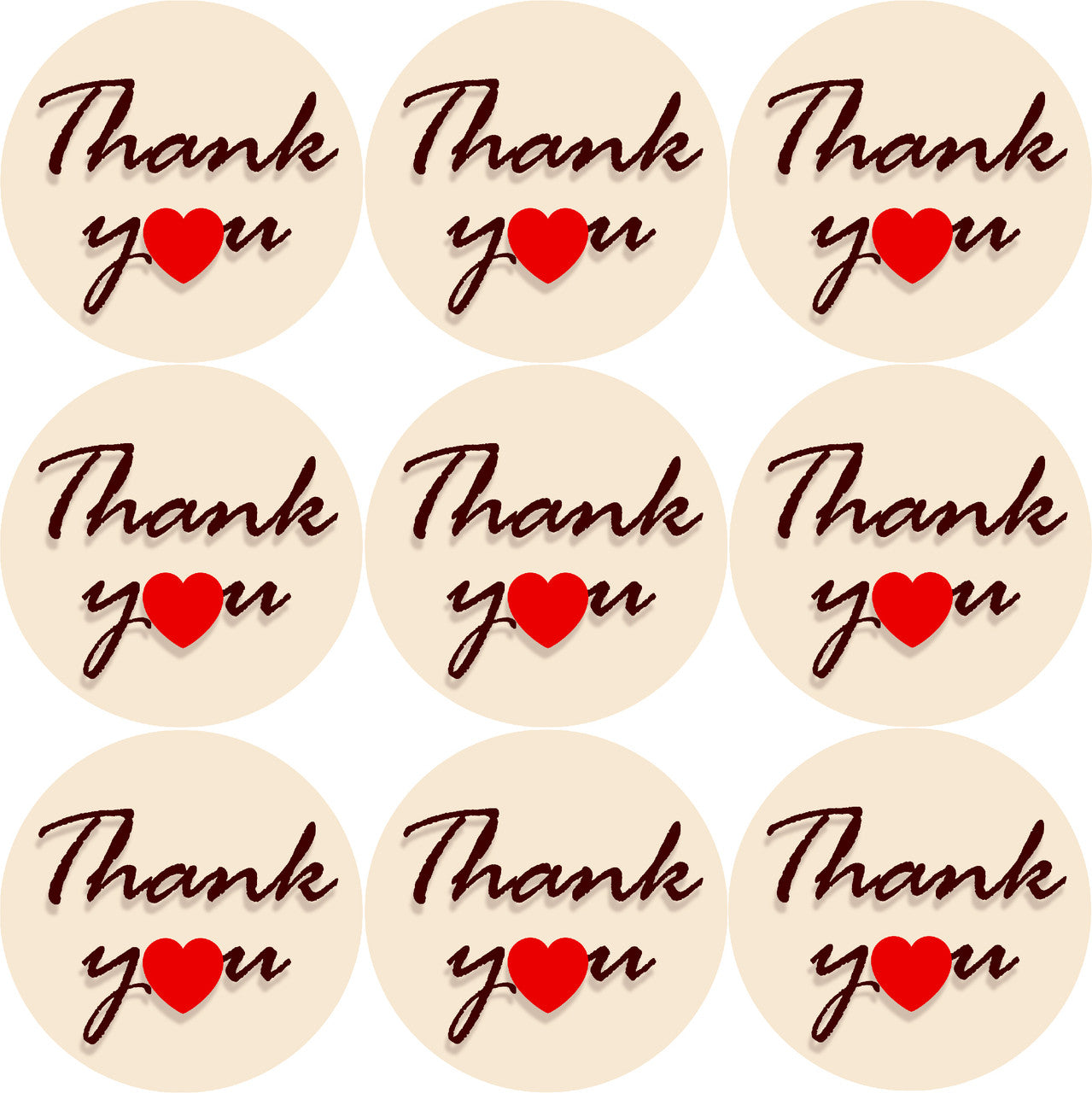 Sticker Stocker - 144 Thank You Hearts 30mm Stickers Glossy Reward Stickers