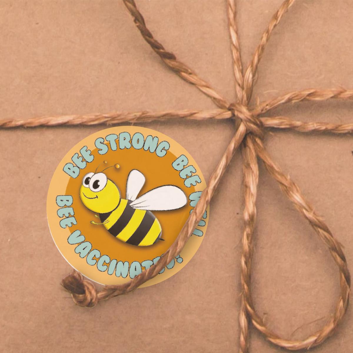 144 Bee Vaccinated 30mm Children's Bravery Reward Stickers for Teachers or Nurses