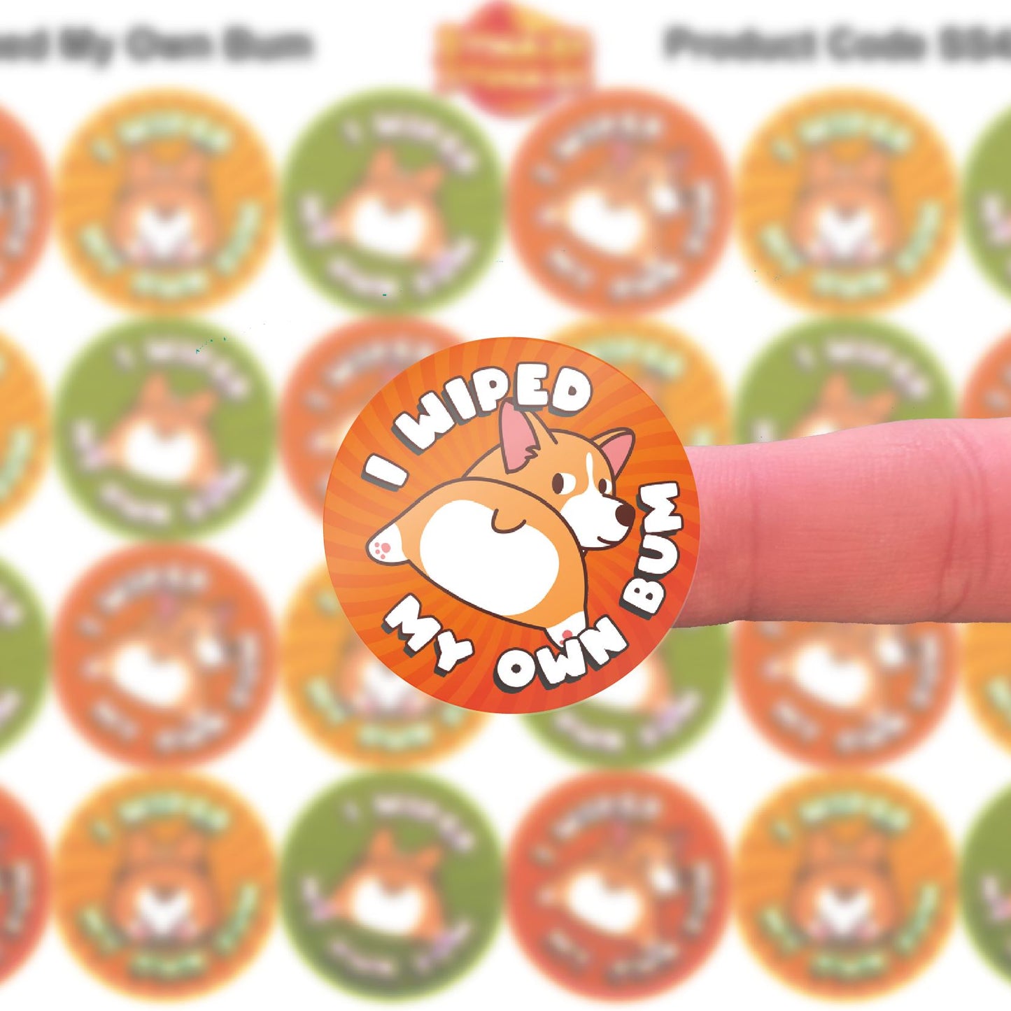 144 I Wiped My Own Bum Reward Stickers 30mm Toddler Training Reward Stickers for Teachers or Parents