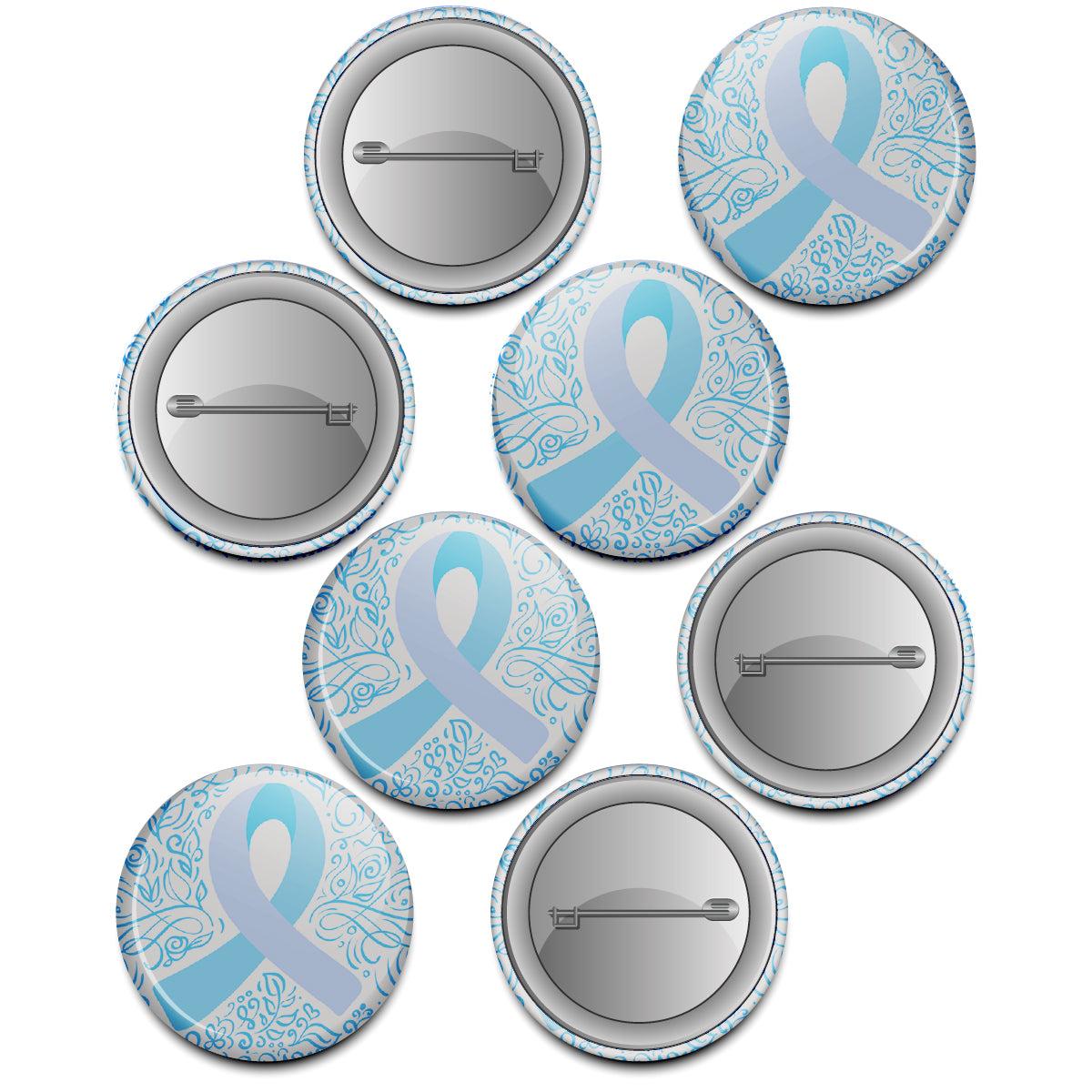 20 x Prostate Cancer Awareness Button Badges (Pack of 20 Pin Badges - 38mm)