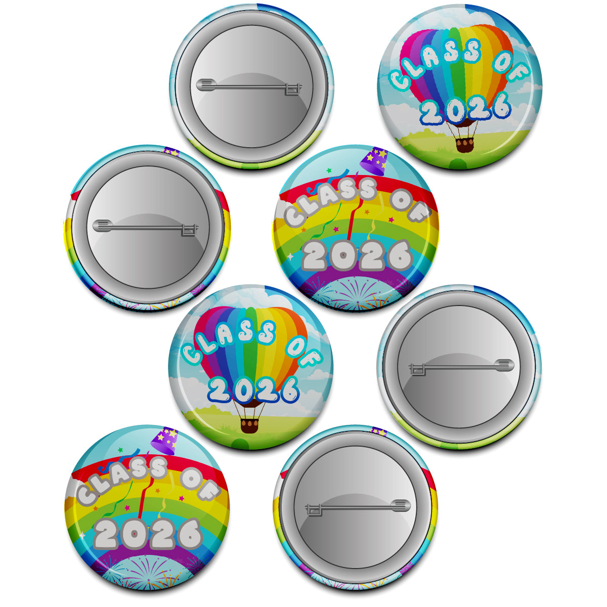 20 Class Of... End of School Badges 38mm (Pack of 20 Pin Badges - 38mm) School Leavers End Of School Year