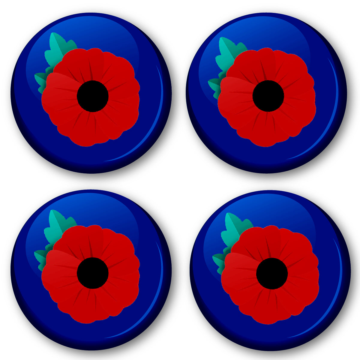 Red Poppy Lest We Forget Remembrance Badge 38mm (Pack of 20 Pin Badges - 38mm)