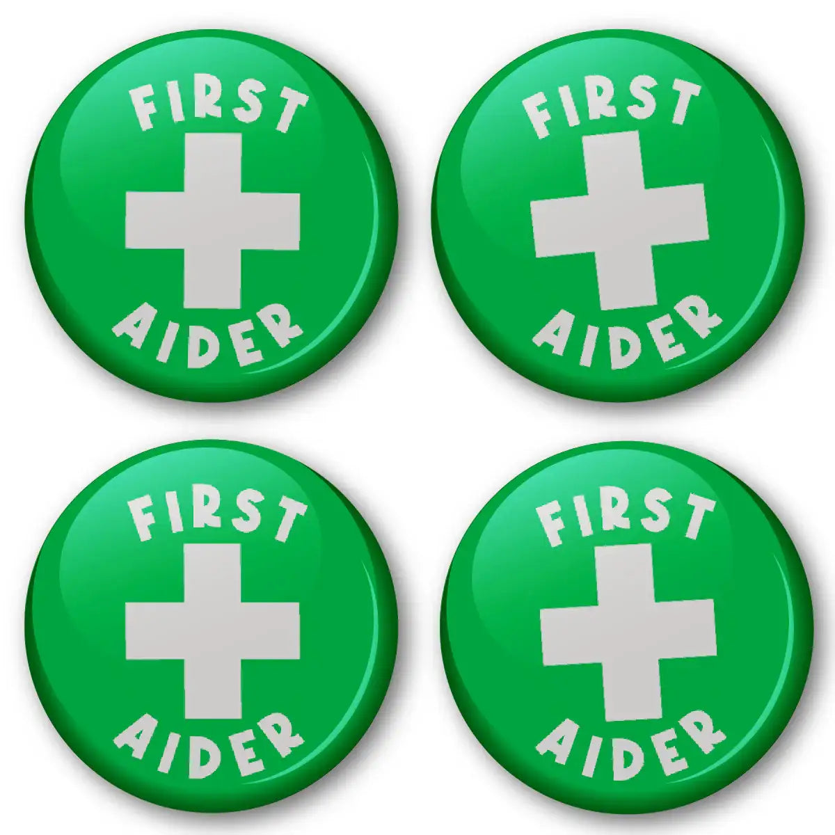 20 x First Aider Button Badges (Pack of 20 Pin Badges - 38mm)