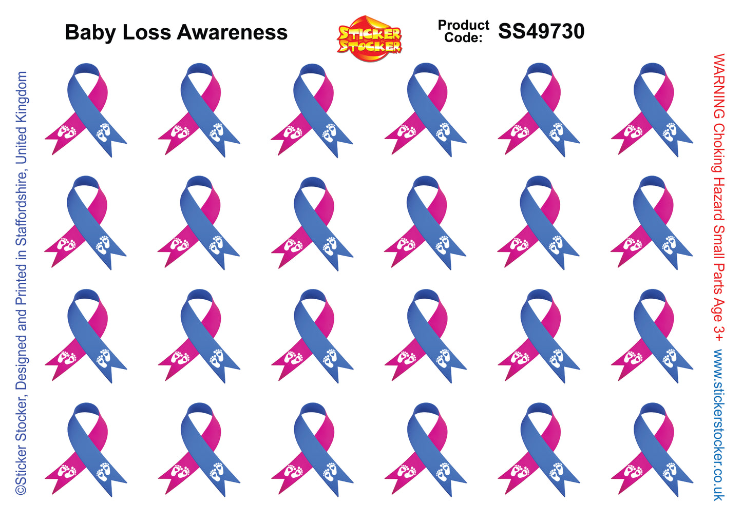 144 Baby Loss Awareness 30mm Reward Stickers for School Teachers, Parents and Nursery