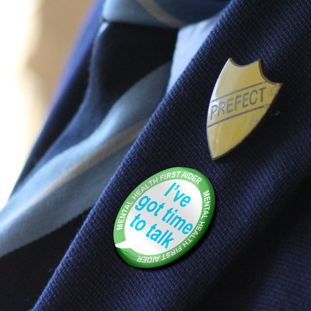 Sticker Stocker - Mental Health First Aider Got time to Talk Badge 38mm (Pack of 20 Pin Badges - 38mm)