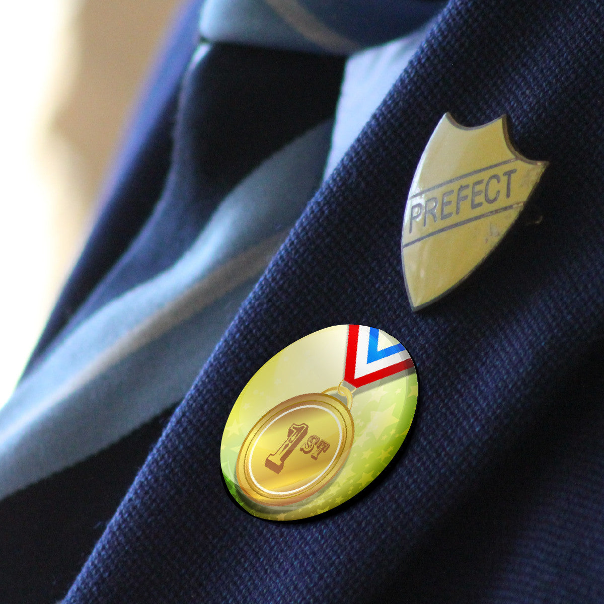 Sports Day Medals Badges 38mm (Pack of 20 Pin Badges - 38mm) School Summer Sports Day