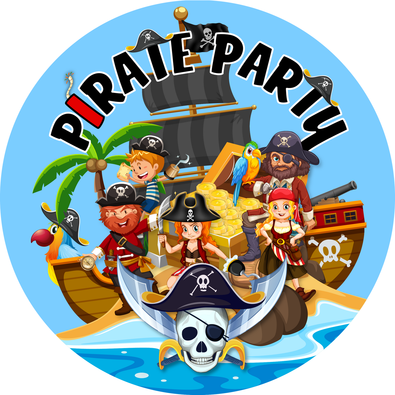 Sticker Stocker - 144 Pirate Party 30mm Stickers Glossy Reward Stickers