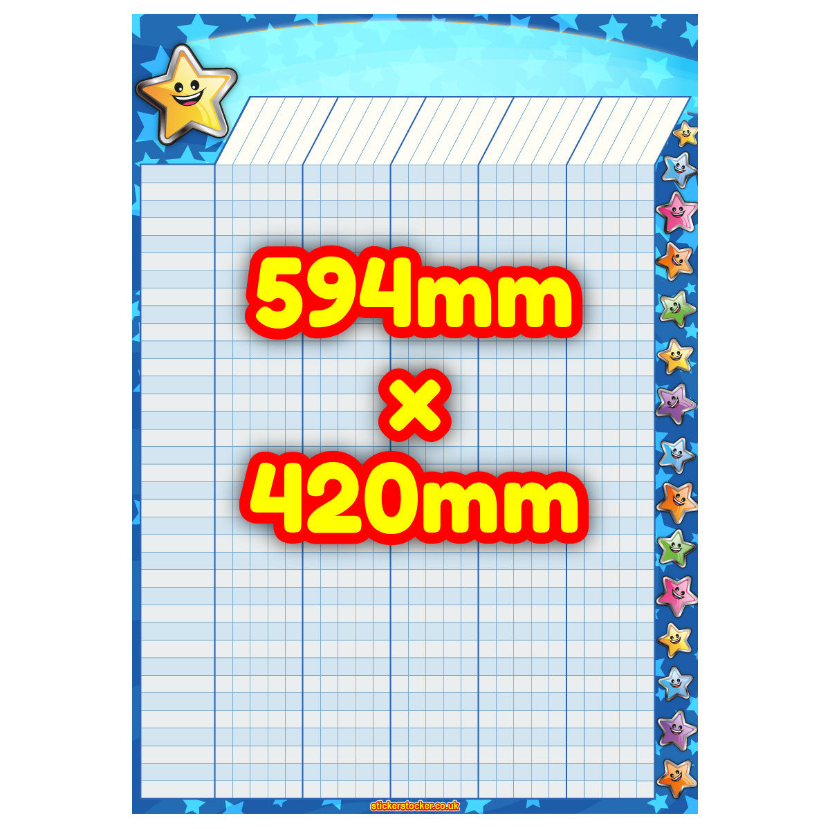 Sticker Stocker - A2 Superstar Durable Incentive Star Reward Classroom Wall Chart