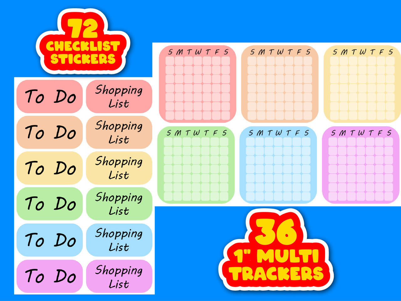 Sticker Stocker - 648 Habit Tracker Planner Stickers, Daily Routine Journal Stickers