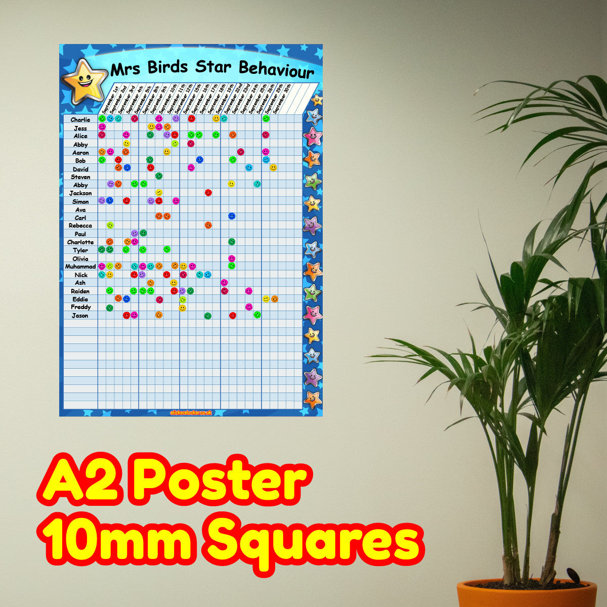 Sticker Stocker - A2 Superstar Durable Incentive Star Reward Classroom Wall Chart