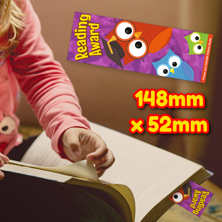 Sticker Stocker - 30 Reading Owls Classroom Reading Reward Bookmarks Ideal for School Teachers