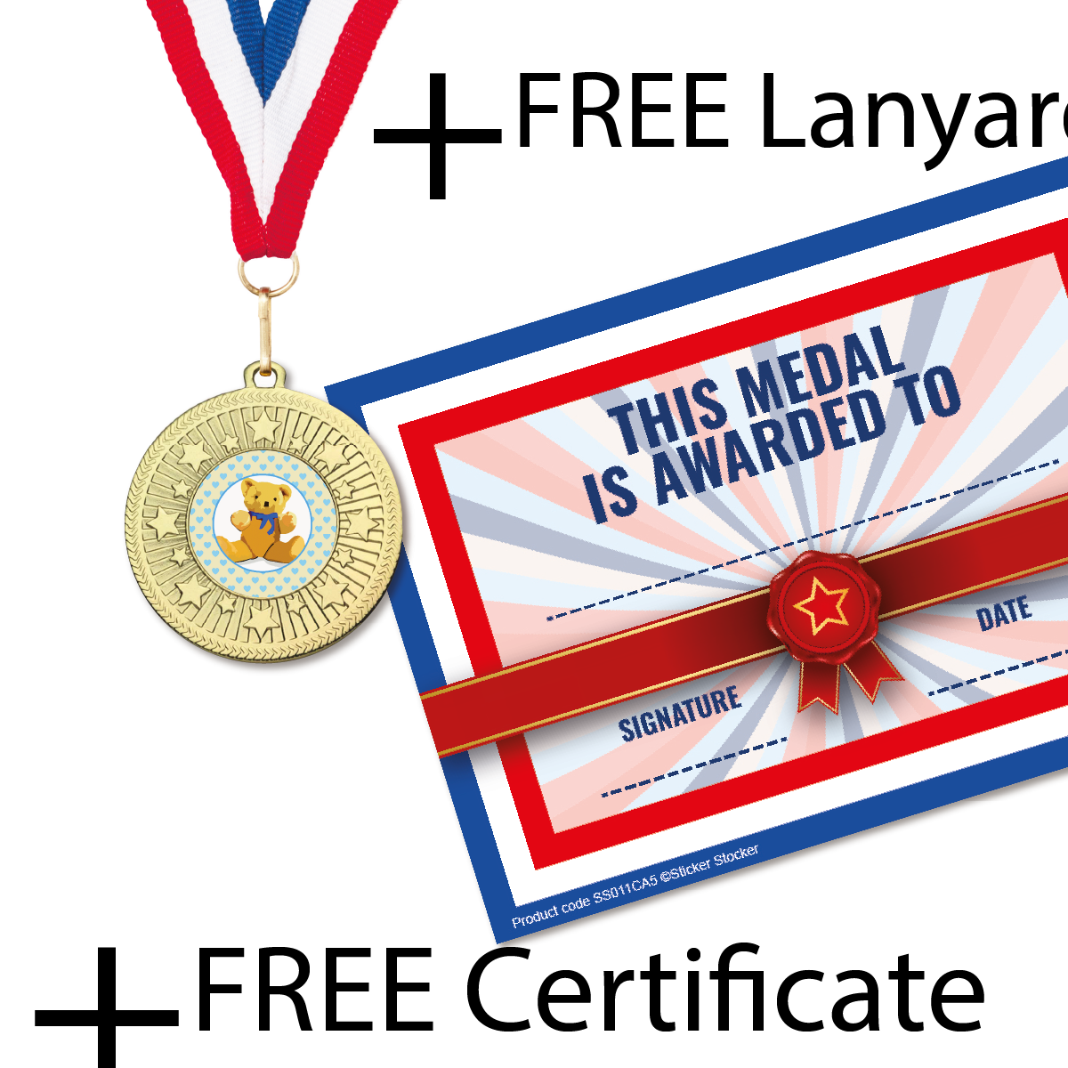 I Took Part in Sports Day Medal FREE Ribbon and Certificate 50mm Metal
