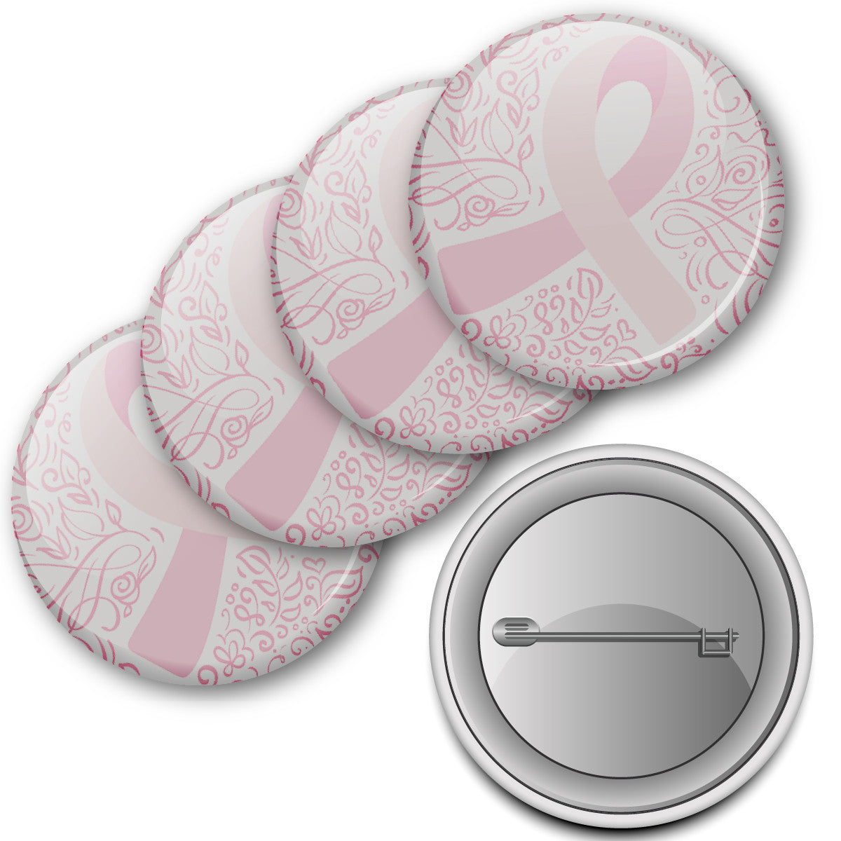 Breast Cancer Awareness Badge 38mm (Pack of 20 Pin Badges - 38mm)