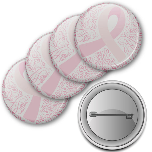 Breast Cancer Awareness Badge 38mm (Pack of 20 Pin Badges - 38mm)
