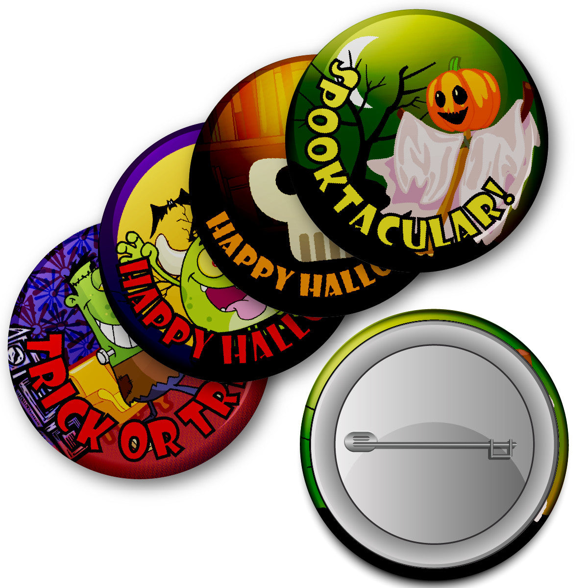 Halloween Trick or Treat Badge 38mm (Pack of 20 Pin Badges - 38mm)