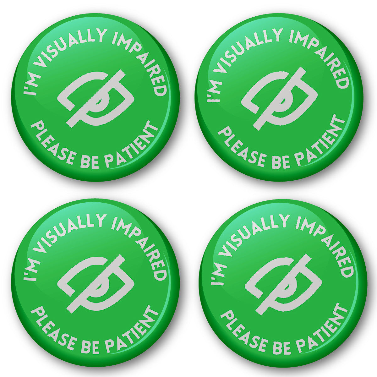 Sticker Stocker - Visually Impaired Sight Awareness Button Badges (Pack of 20 Pin Badges - 38mm)