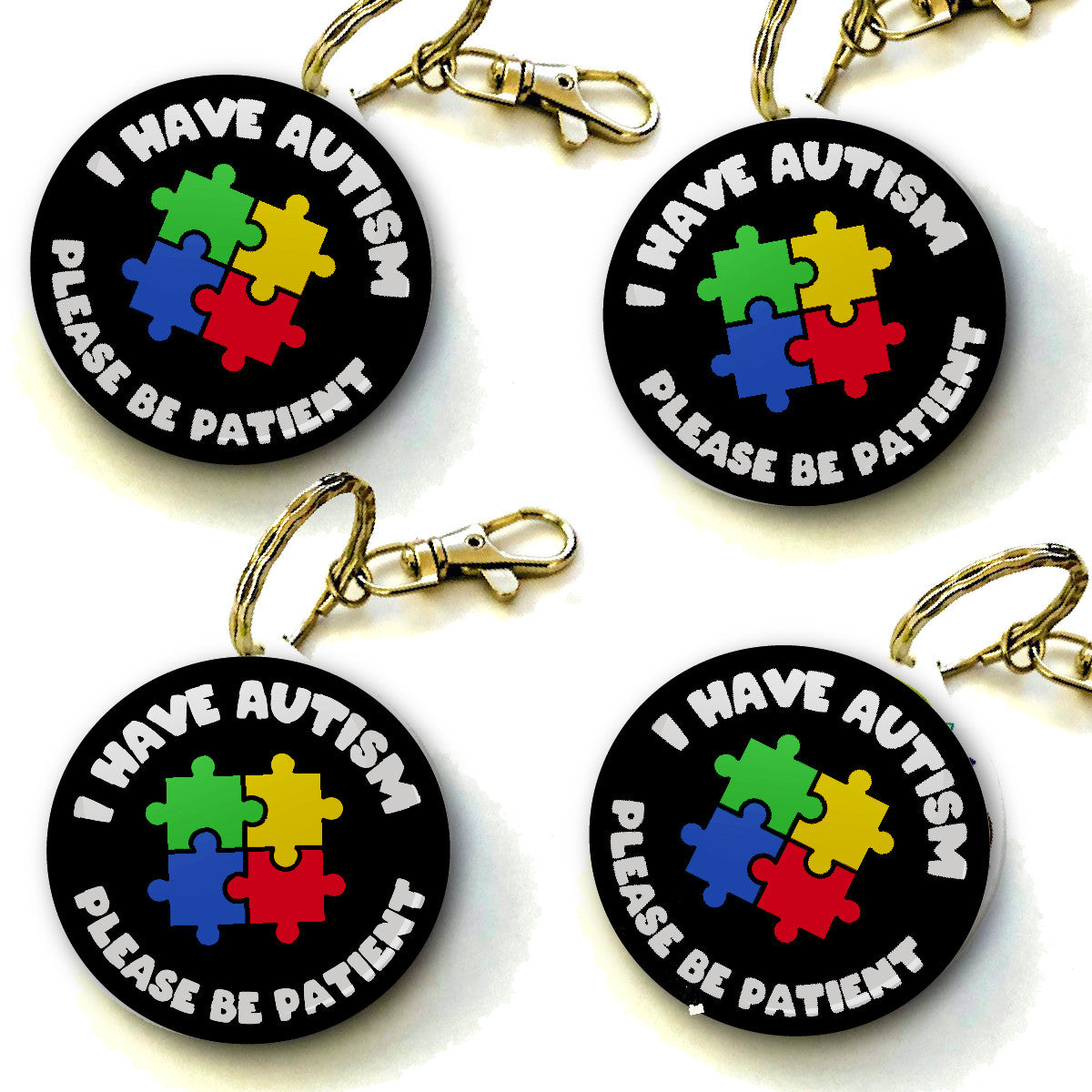 Autism Awareness Keyring 38mm Autistic Awareness (Pack of 8 Key Rings - 38mm)