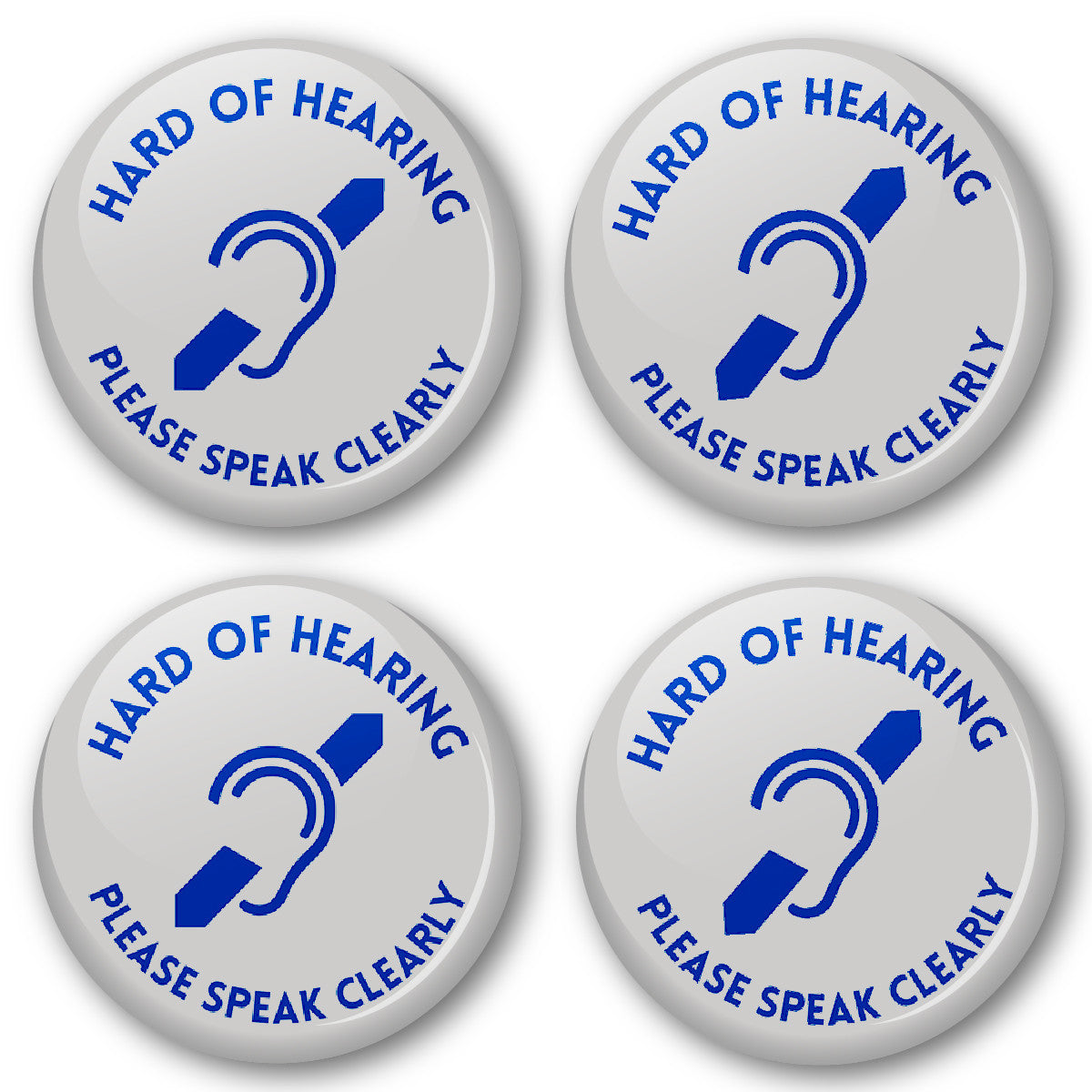 Sticker Stocker - Hard of Hearing Awareness Button Badges (Pack of 20 Pin Badges - 38mm)