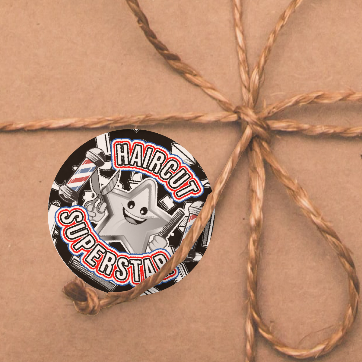144 Barber Haircut Superstar 30 mm Reward Stickers for Children, Parents, Barbers, Hairdressers