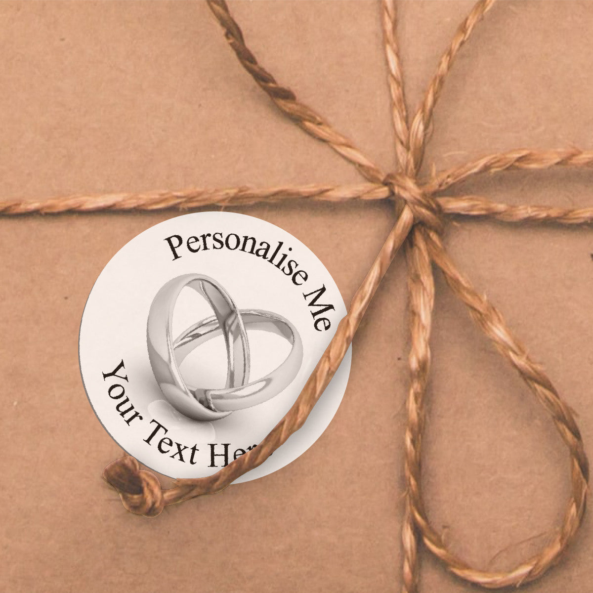 Sticker Stocker - 144 Wedding Ring Personalised 30 mm Glossy Stickers Invitation Favours Labels