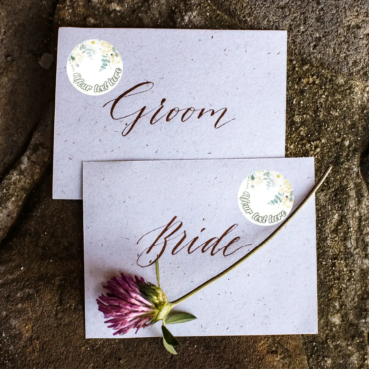144 Floral Celebration Personalised 30mm Stickers Events, Weddings, Crafts, Engagement