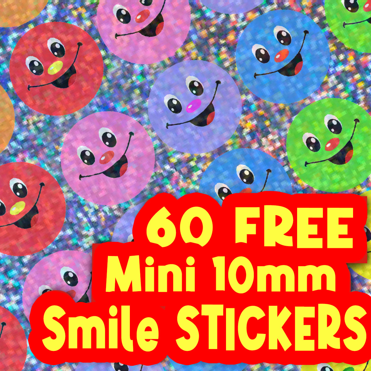 96 Personalised Sparkle Fireworks 30mm Reward Stickers + 60 Free Sparkle Smiles for School Teachers, Parents and Nursery