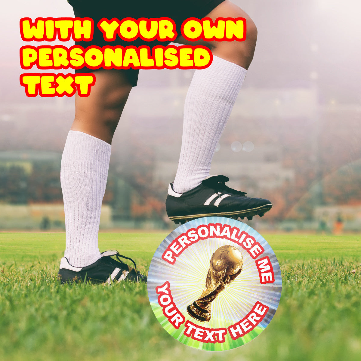 Sticker Stocker - 144 World Cup Personalised 30mm Reward Stickers for Football Clubs, schools