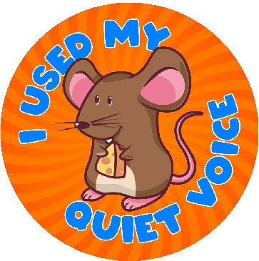 Sticker Stocker - 144 As Quiet As A Mouse 30mm Stickers Glossy Reward Stickers for School Teachers, Parents and Nursery