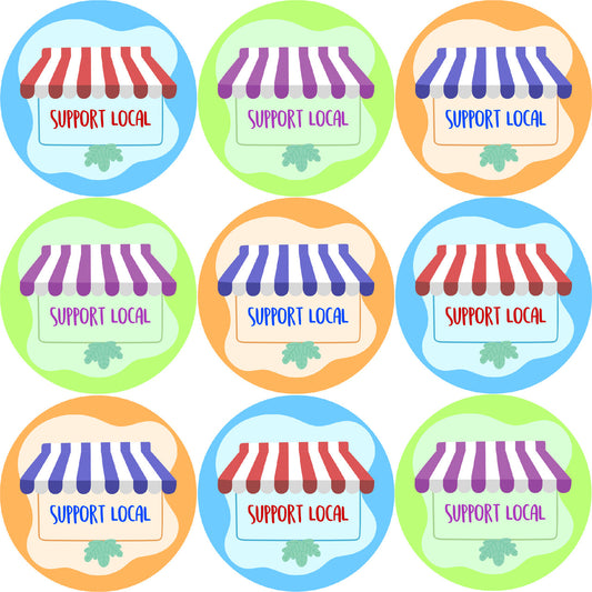 Sticker Stocker 144 Shop Local 30mm Glossy Labels ideal for product packaging