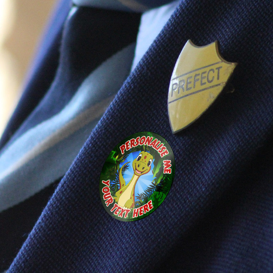 144 Personalised 30mm Jurassic Dinosaur Reward Stickers for School Teachers, Parents and Nursery