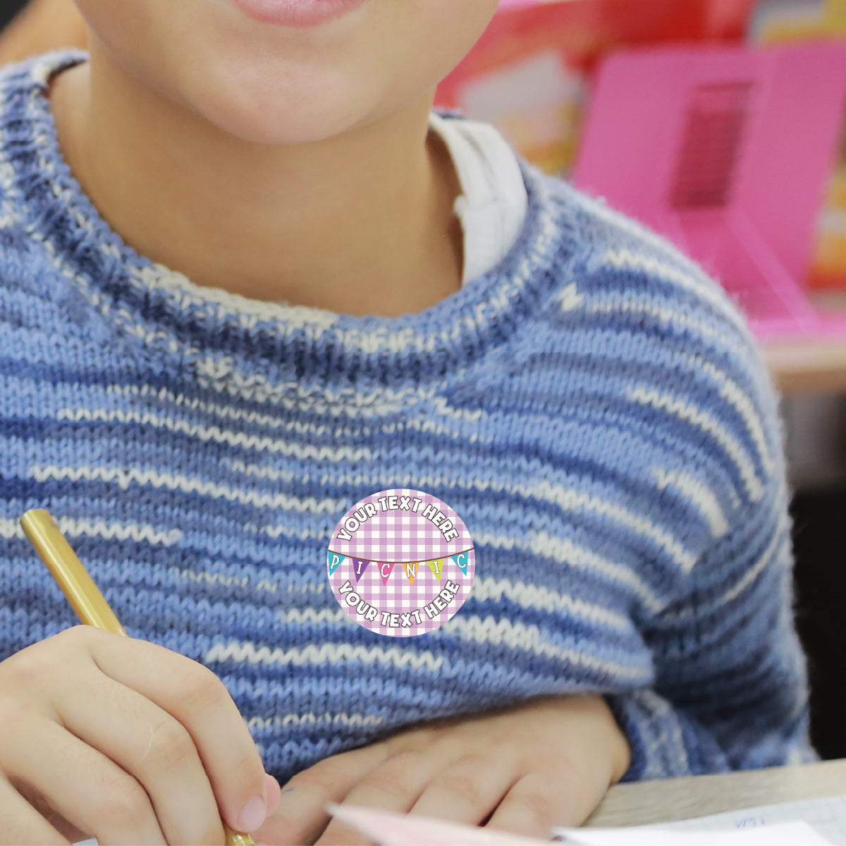 144 Personalised Summer Picnic 30mm Reward Stickers for School Teachers, Parents