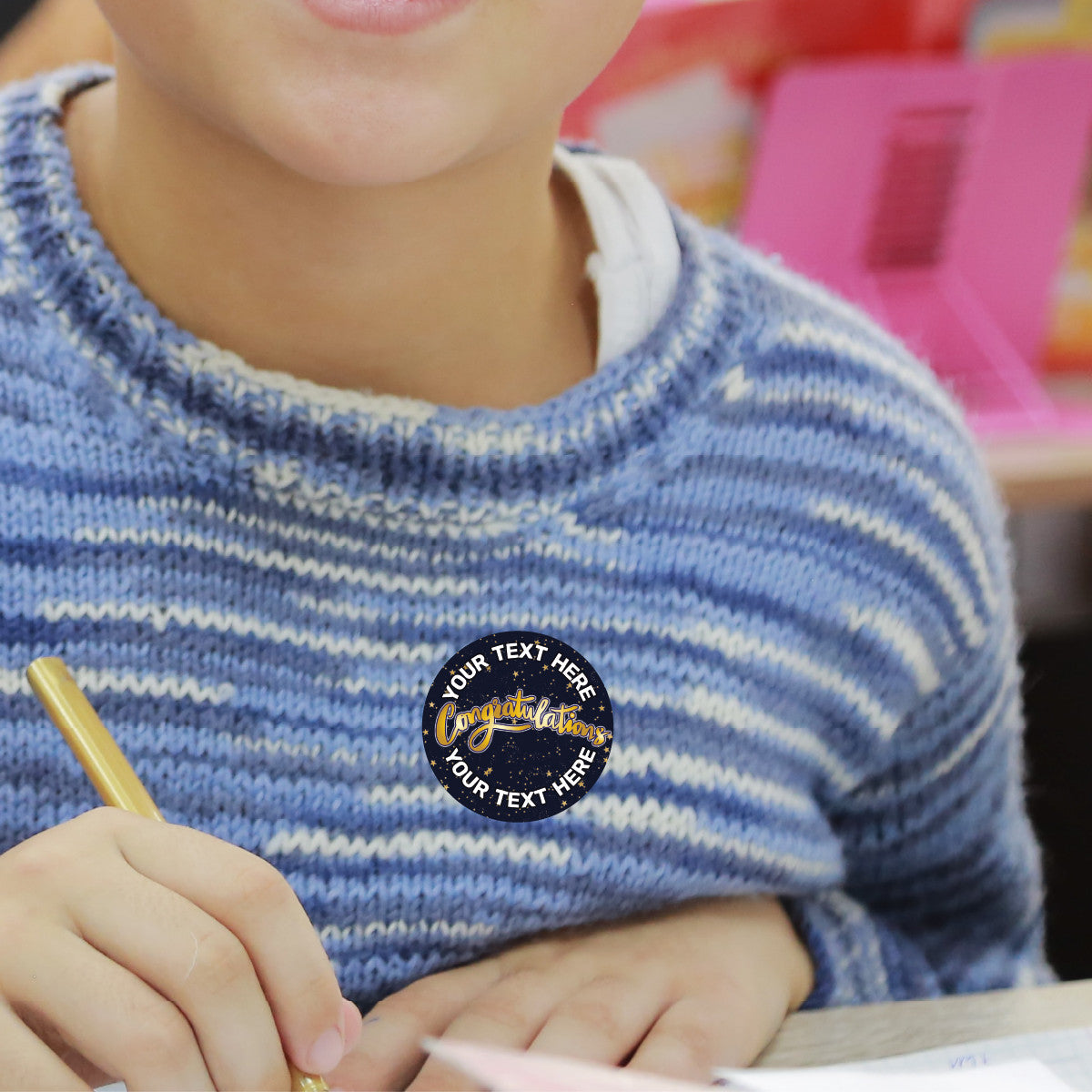 144 Personalised Congratulations 30mm Reward Stickers for School Teachers, Parents