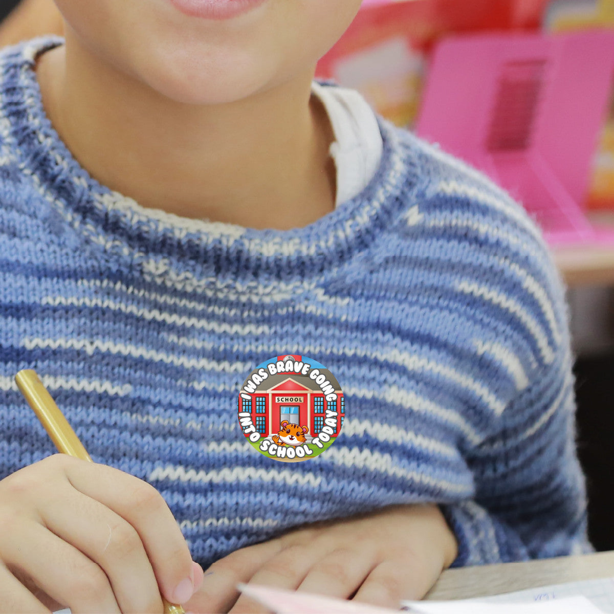 144 I Was Brave Going Into School Today 30 mm Reward Stickers for Teachers and Parents