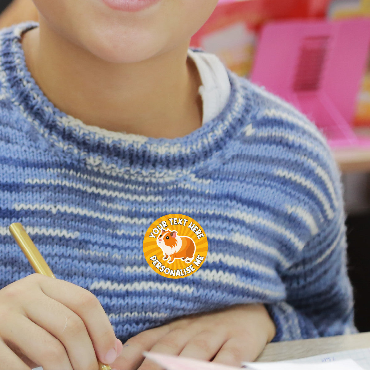 144 Personalised Guinea Pigs 30mm Reward Stickers for School Teachers, Parents