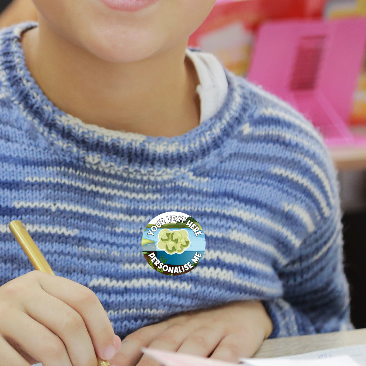 144 Personalised Tadpoles and Frogs 30mm Reward Stickers for School Teachers, Parents