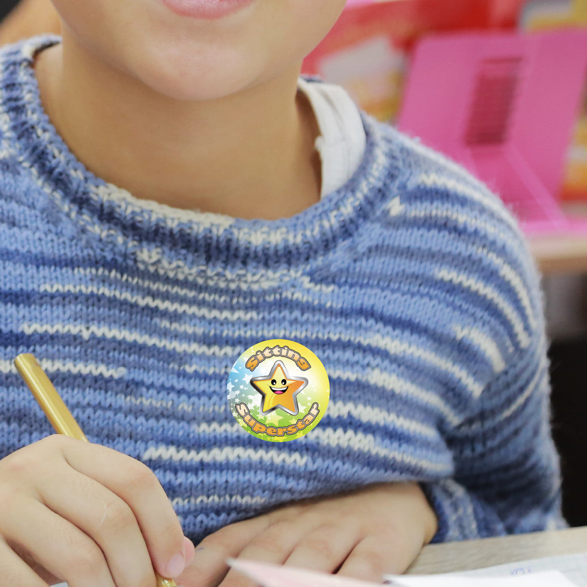 Sticker Stocker 144 Sitting Superstar 30mm Reward Stickers for Teachers, Parents, Party Bags