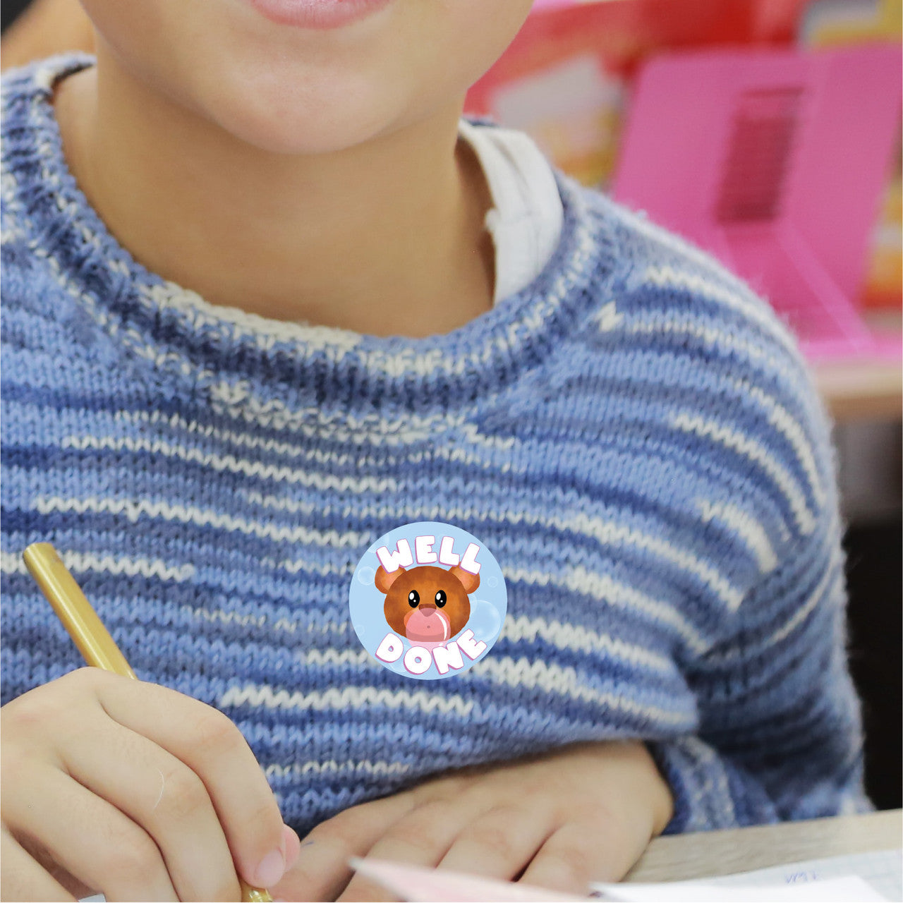 Sticker Stocker - 120 Bubble gum Heads 30mm Scented Reward Stickers for Teachers, Parents and Party Bags