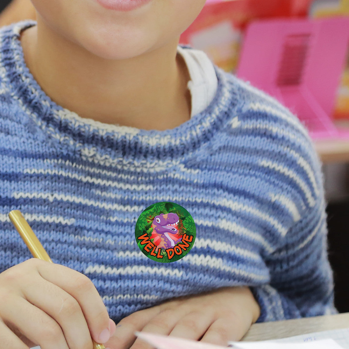 Sticker Stocker - 144 Dinosaur Praise - 30mm - Glossy Reward Stickers for Teachers & Parents