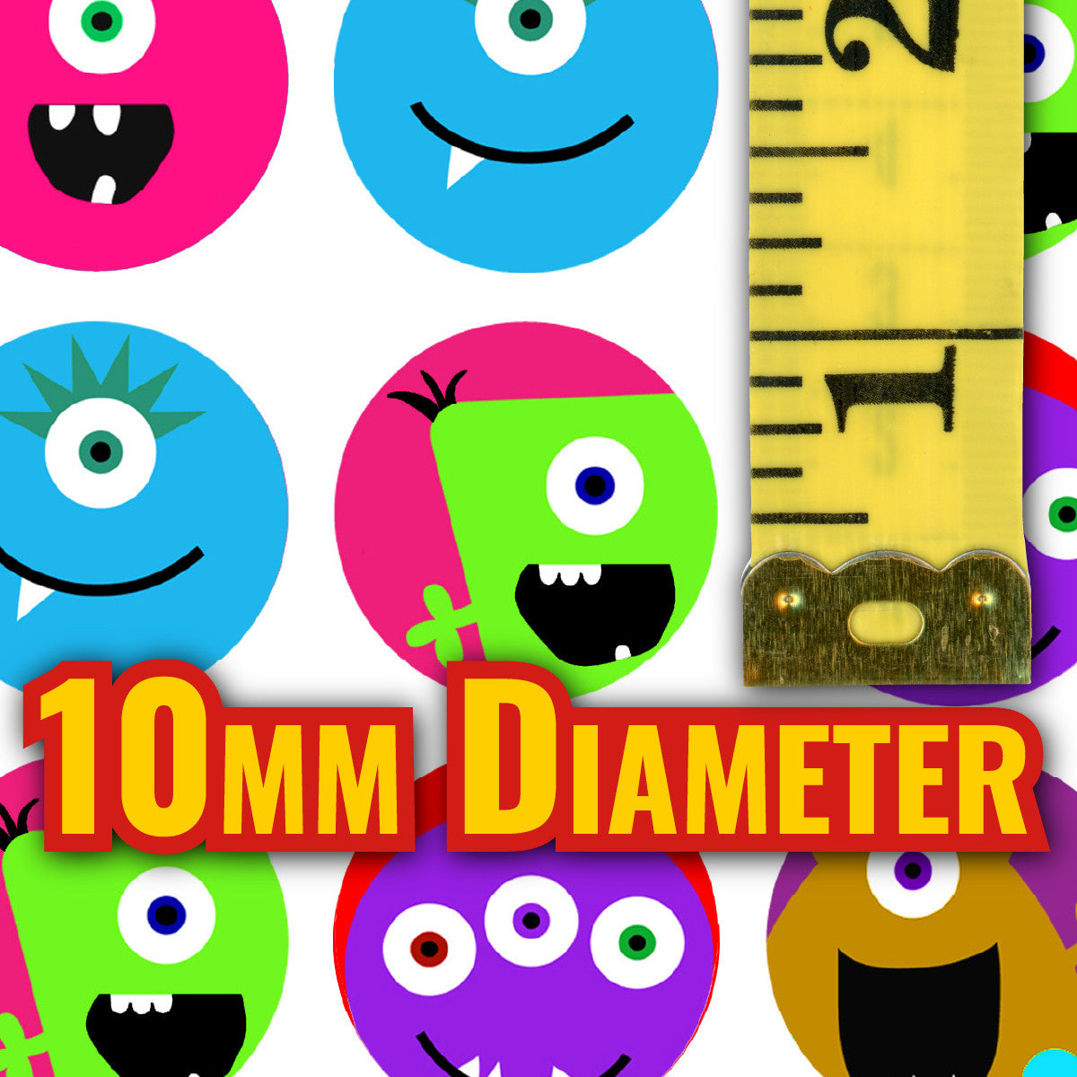 Sticker Stocker - 900 Mini Monster Faces 10mm Spot Reward Stickers for Teachers and Planner Charts