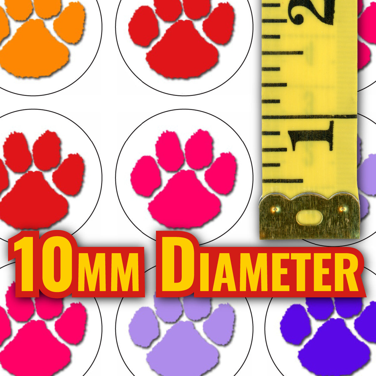 Sticker Stocker - 900 Mini Puppy Paw Prints 10mm Spot Reward Stickers for Teachers and Planner Charts