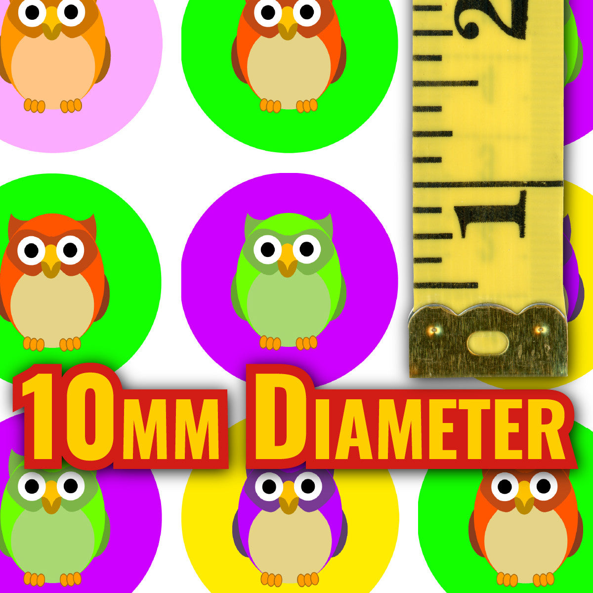 Sticker Stocker - 900 Mini Owls 10mm Spot Reward Stickers for Teachers and Planner Charts