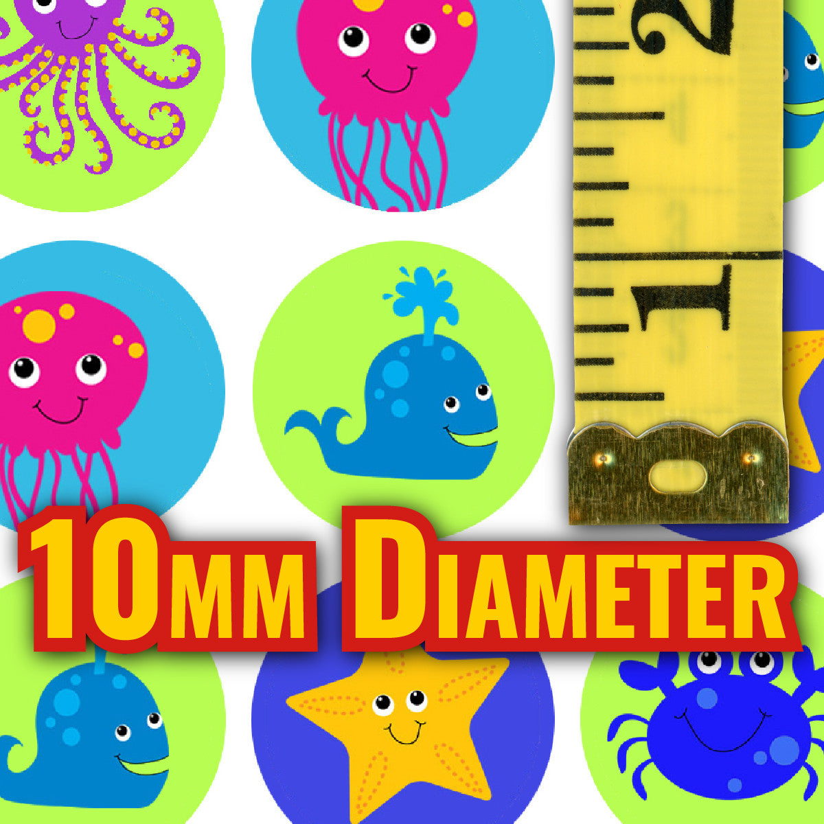 Sticker Stocker - 900 Mini Sea Life 10mm Spot Reward Stickers for Teachers and Planner Charts