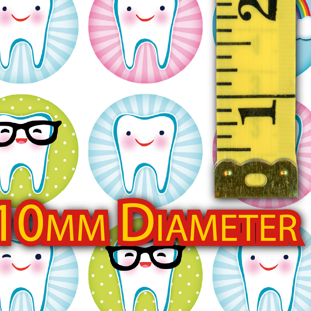 900 Mini Teeth Planner Dots 10mm Spot Stickers for Teachers Planners Parents Dentists