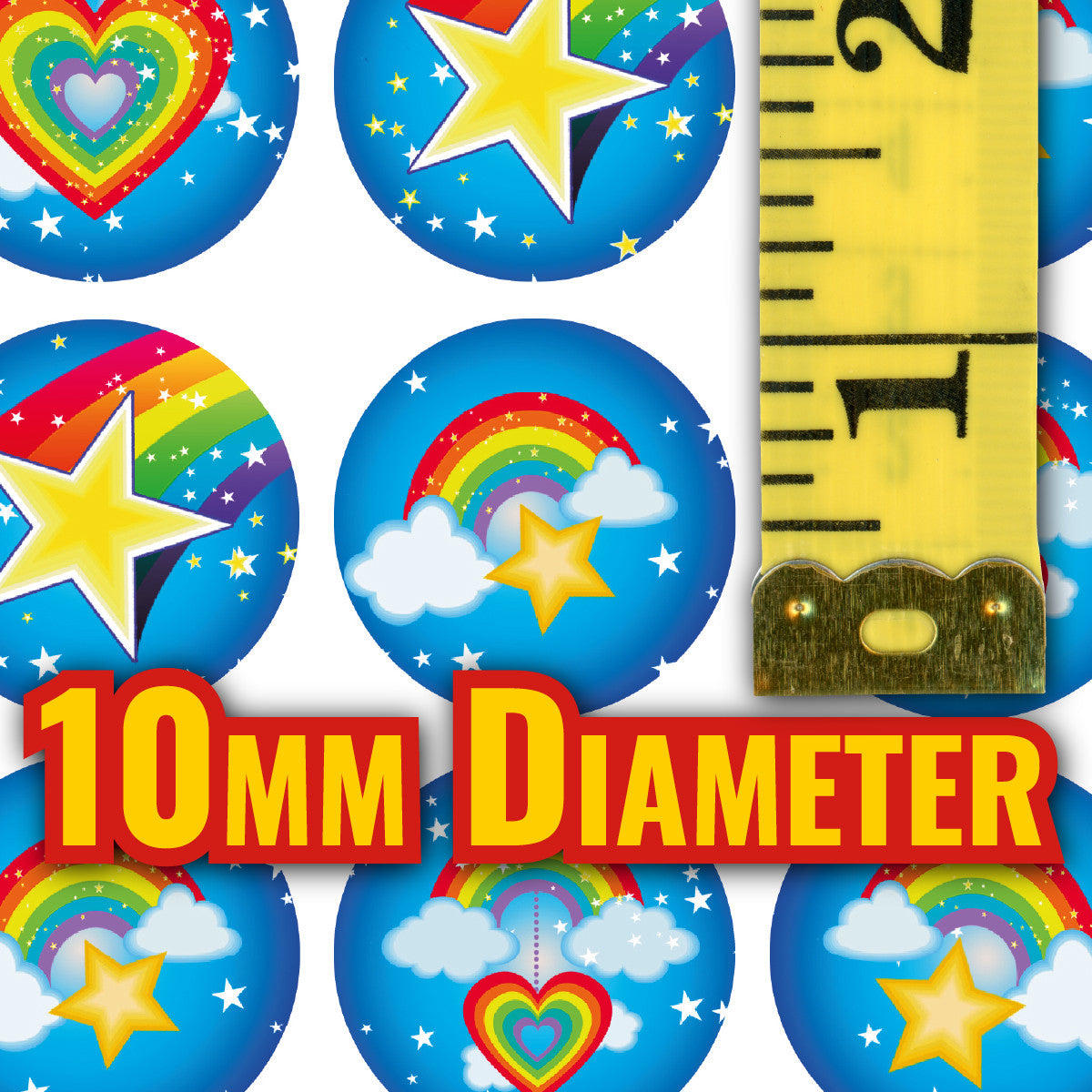 Sticker Stocker - 900 Mini Rainbow Star Award Dot 10mm Spot Reward Stickers for Teachers and Planner Charts