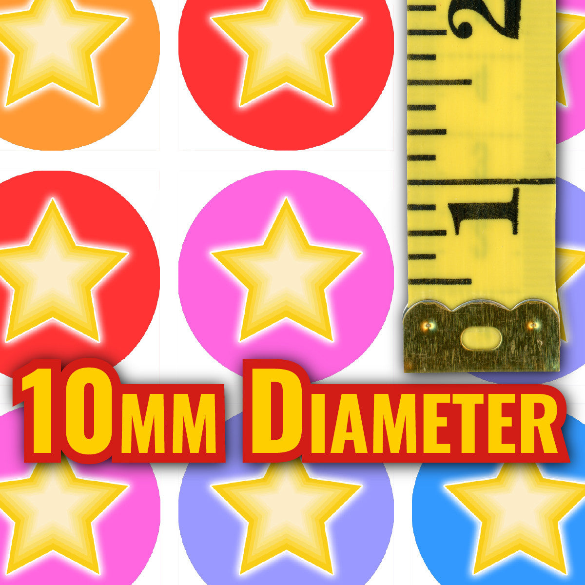 Sticker Stocker 900 Colourful Stars 10 mm Mini Reward Stickers for Teachers, Parents, Planners and Charts
